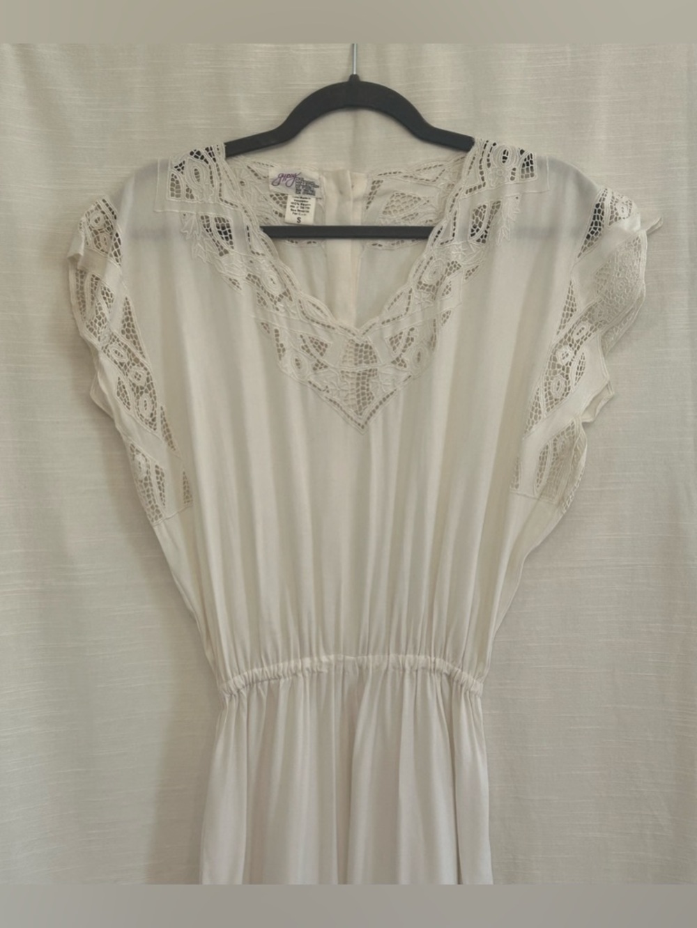 Vintage Pier 1 Gypsy White Lightweight Boho Festival Lace Jumpsuit